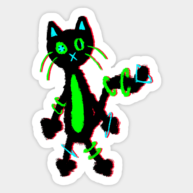 Cyber Cat Sticker by cmxcrunch